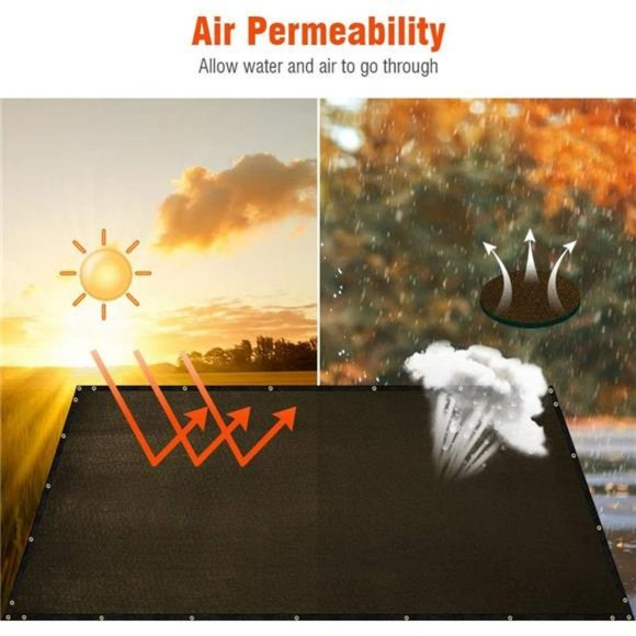 6x50ft Privacy Screen Fence, Garden Windscreen Mesh Shade Sail Net Barrier - Picture 4 of 6